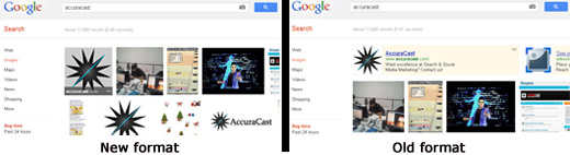 Comparison of old and new Google Image Search ads