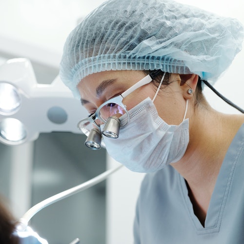 Surgeon performing surgery