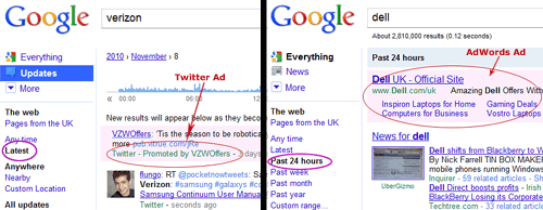 Google Showing Twitter Ads. Facebook Next?