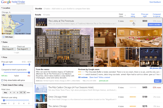 Google Launches Hotel Finder