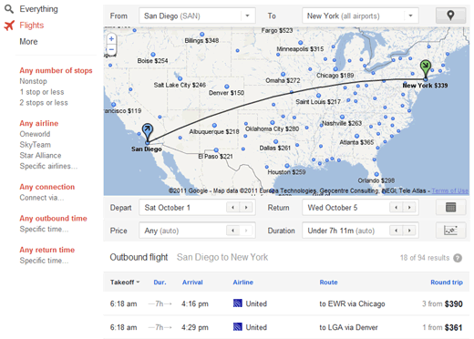 Google Flight Search Takes Off