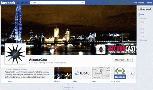 AccuraCast's Facebook Page updated to timeline format