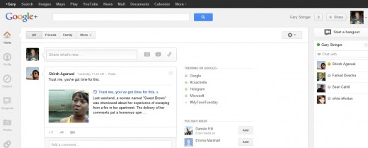 New Google+ user interface