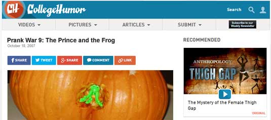 College Humor headline: Prank War 9 - The Prince and the Frog