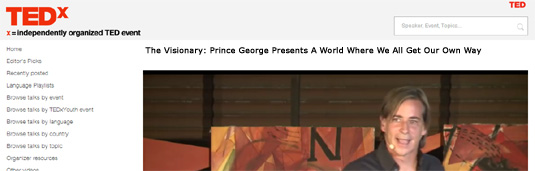 TED Talks: The Visionary, Prince George, Presents A World Where We All Get Our Own Way