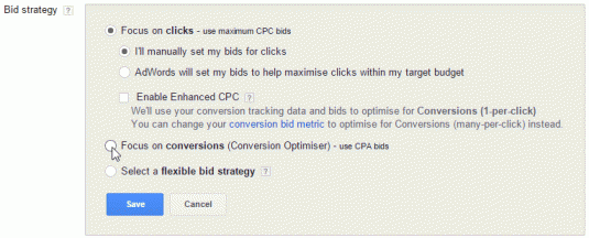 Select CPA bid strategy