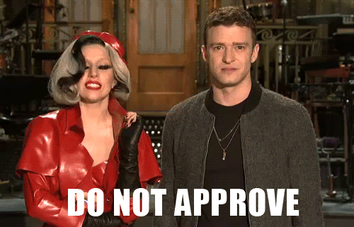 Lady Gaga & Justin Timberlake disapprove