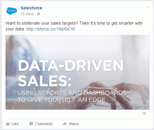 Salesforce facebook post