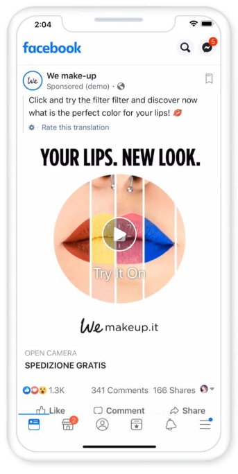 Facebook AR Anzeige
