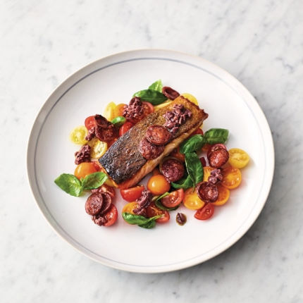 Jamie Oliver's 5 Ingredients salmon chorizo recipe