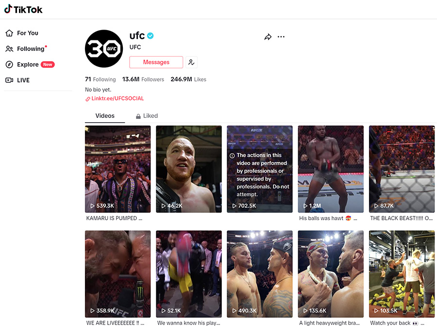 UFC on TikTok 