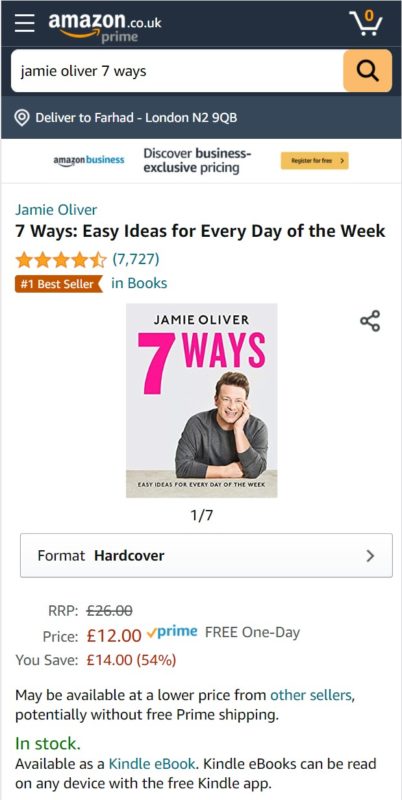 Amazon bestseller - Jamie Oliver - 7 Ways