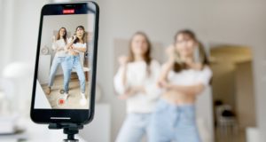 Recording a TikTok trend video