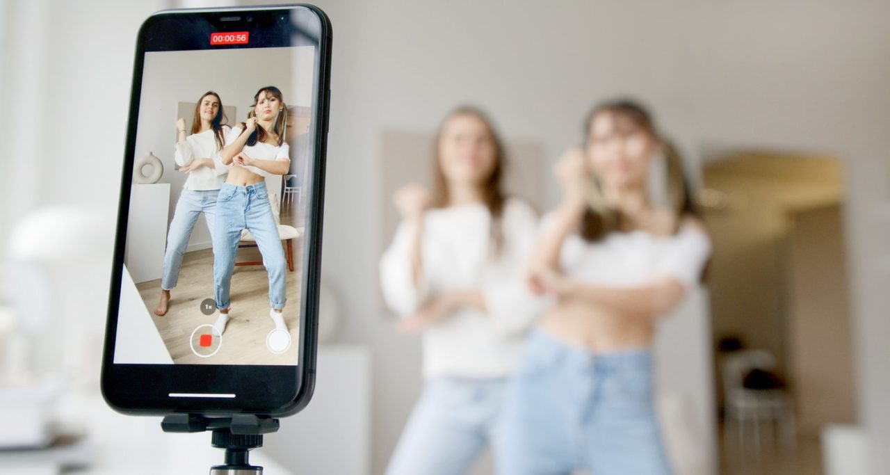 Recording a TikTok trend video