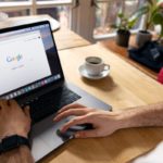 Google search on a laptop