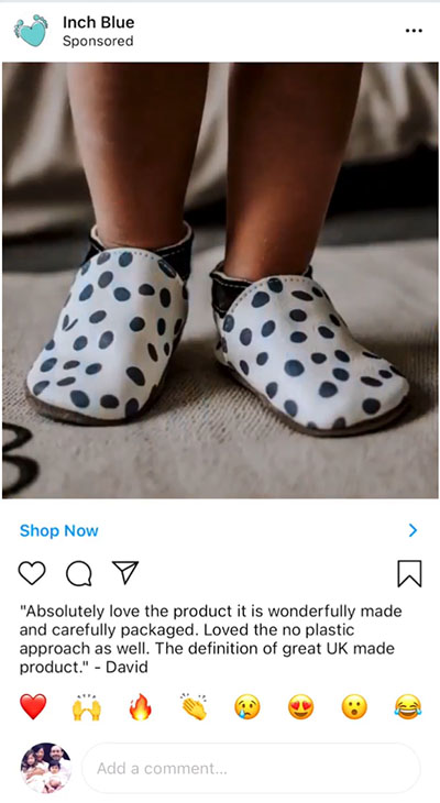 Inch Blue Instagram ad