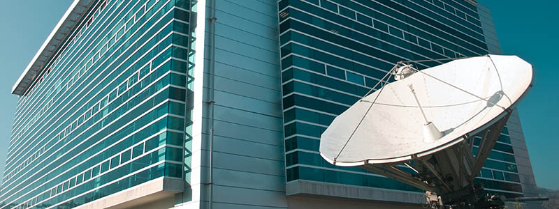 Telecommunications satellite dish