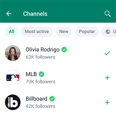 WhatsApp channels