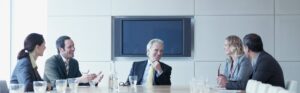 Business thought leaders conference room