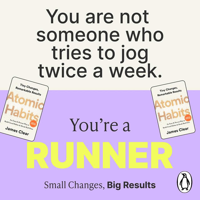 Atomic Habits ad for Runners