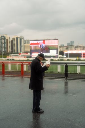 Fan checking out betting odds