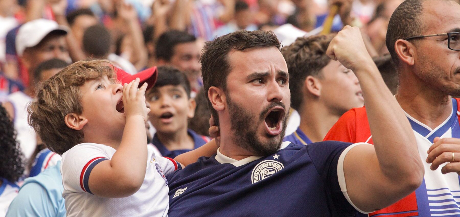 Sports fans cheering