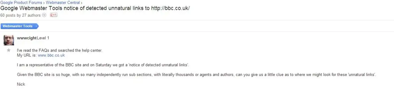 BBC given warning for unnatural links
