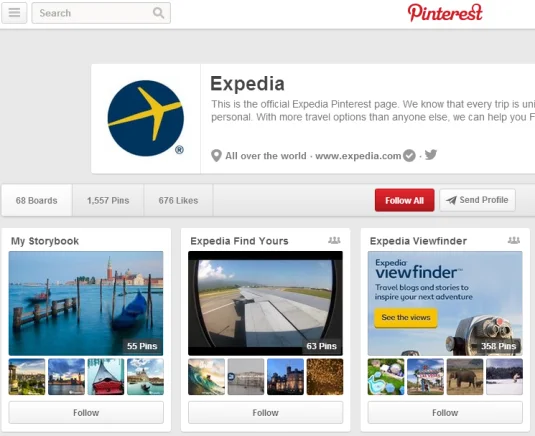 Expedia Pinterest