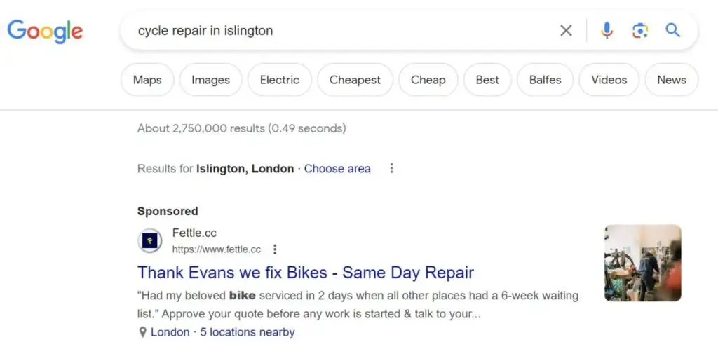 Google Ads location extension