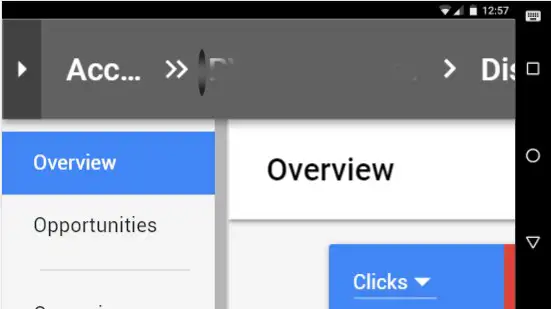 AdWords new interface on a mobile