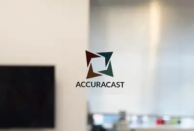 accuracast glass door logo