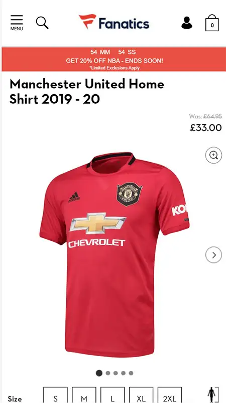 Fanatics Manchester United jersey