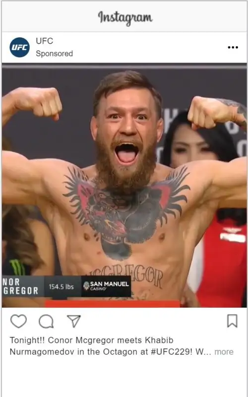 UFC 229 Instagram post