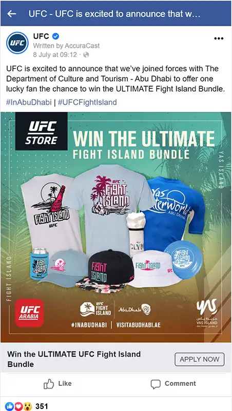 UFC fight island Facebook merchandise