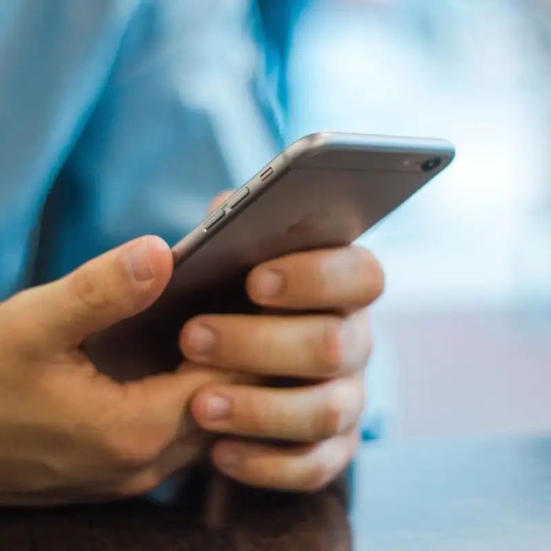 Man holding mobile