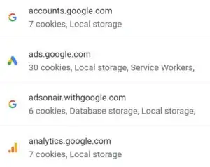 Google cookies