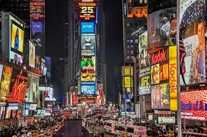 Time square crowded billboards