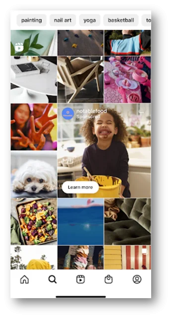 Instagram Explore ad