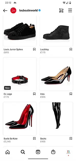 Christian Louboutin Instagram shop