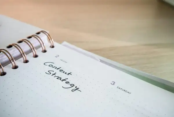 Notebook with Content Marketing written on top of the page
