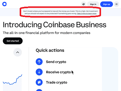 Coinbase disclaimer
